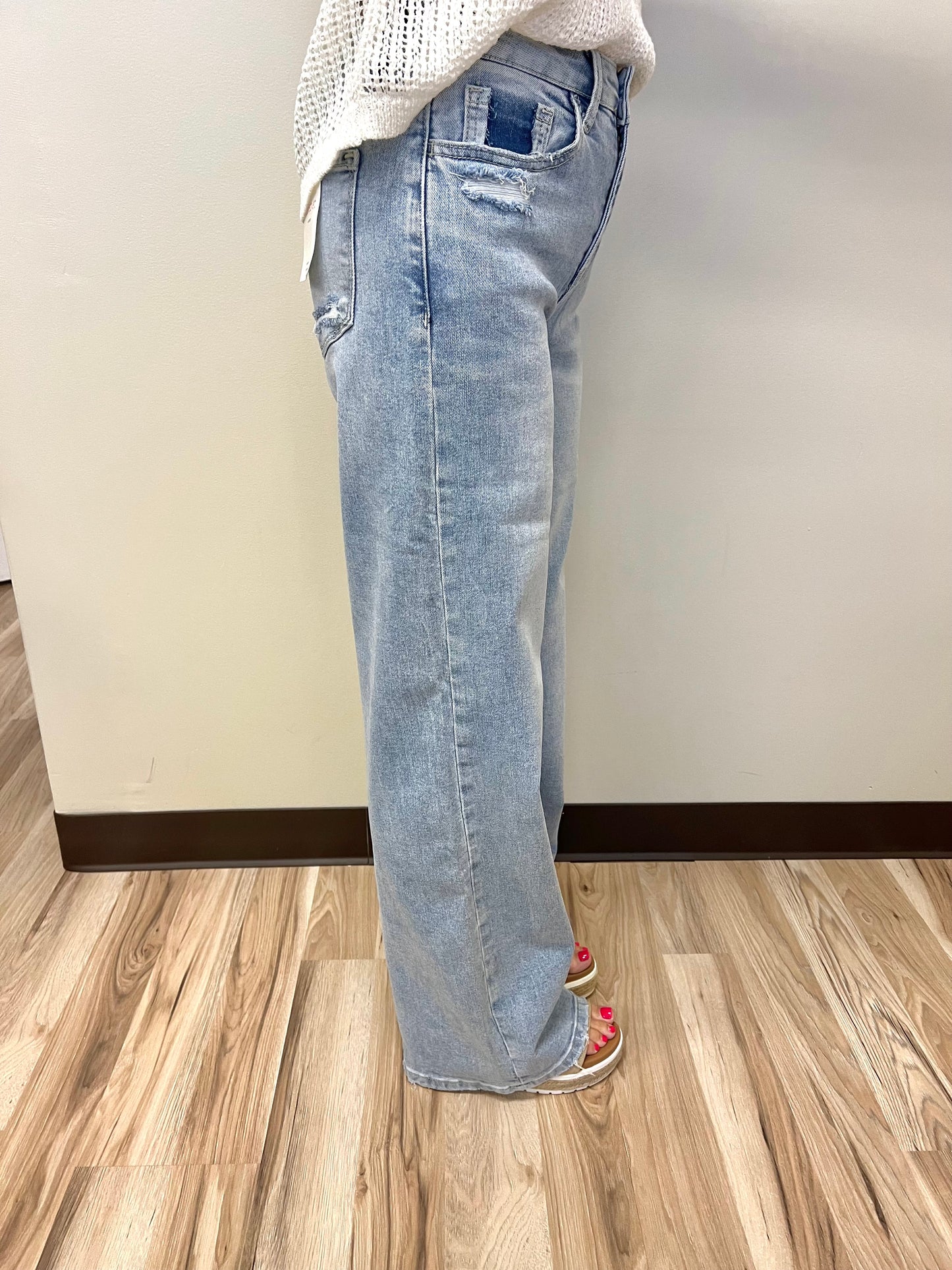 GLACIER TIDES- HIGH RISE SUPER WIDE LEG JEANS