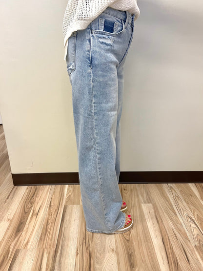 GLACIER TIDES- HIGH RISE SUPER WIDE LEG JEANS