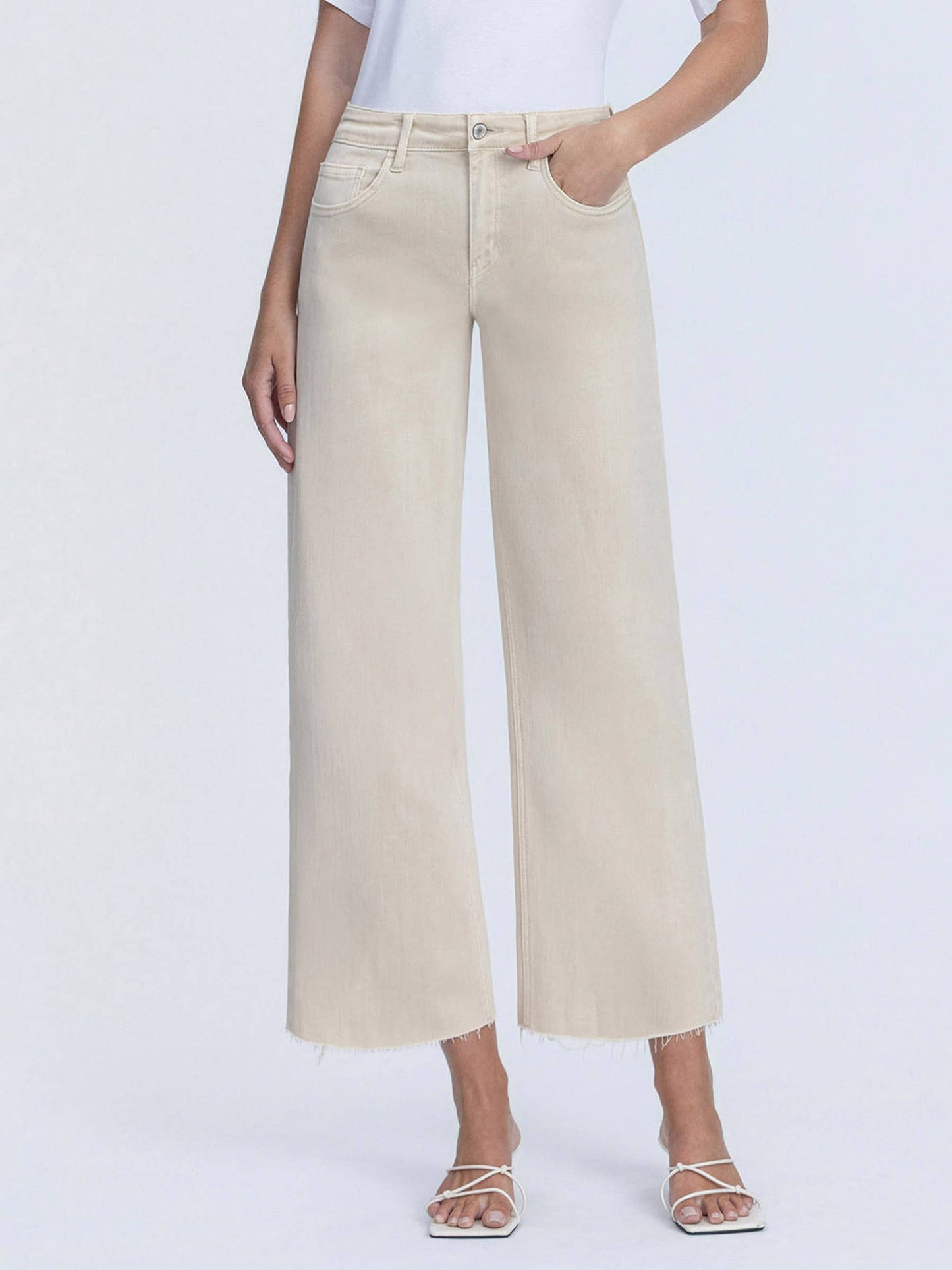Missy High Rise Crop Wide Leg Jeans