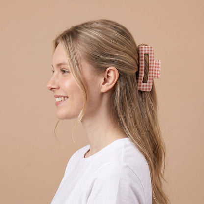 Maple Gingham Claw Clip