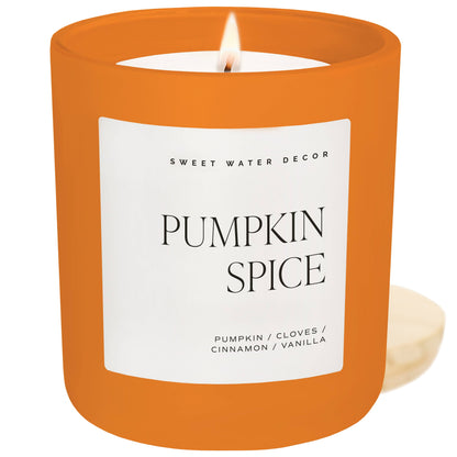Pumpkin Spice 15 oz Soy Candle, Matte Jar - Fall Decor