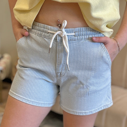 The Rebecca High Rise Striped Shorts