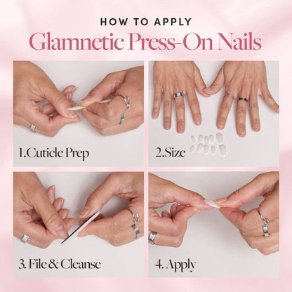 Glamnetic - Flamingo Pink Press-On Nails | Solid Nails | Short Almond