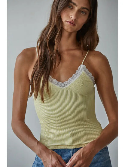 Jacquard Ribbed Lace Time Cami