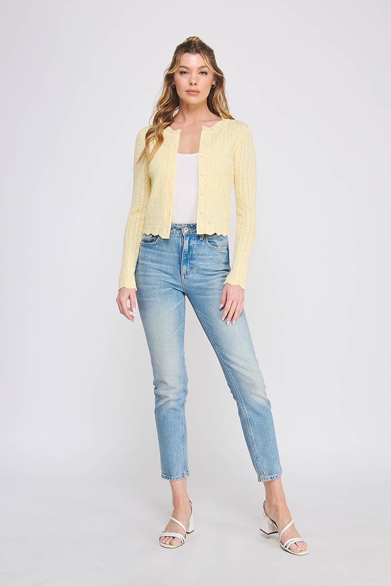 Cloud Knit Pointelle Cardigan