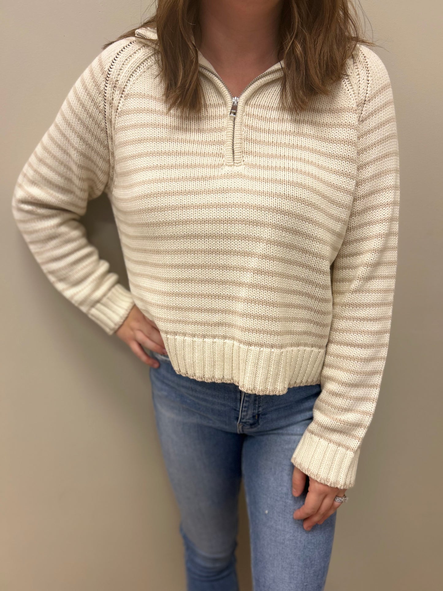 Ivory Woods Zip Sweater