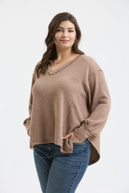 Crisp Leaf Long Sleeve Sweater Plus