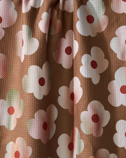 Geometry - Brushed Bouquet Brown Tea Towel