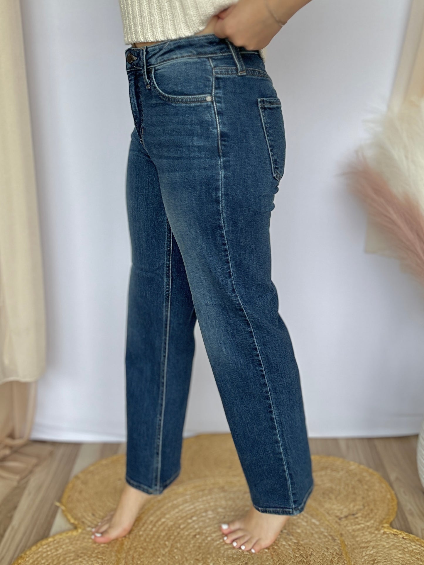 The Refined Mid Rise Wide Leg Jeans