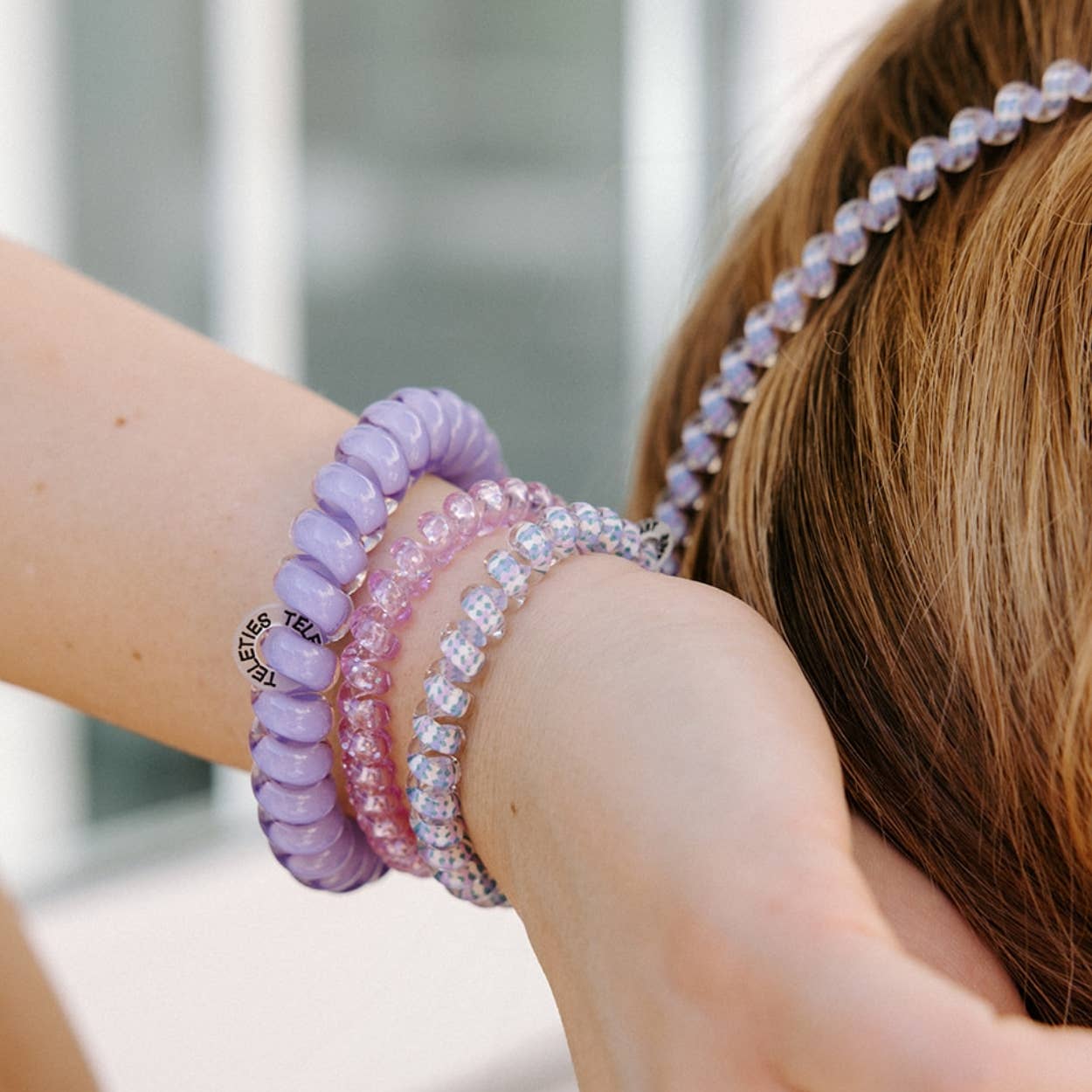 TELETIES - Spiral Hair Coils | Large | Lavender Mist