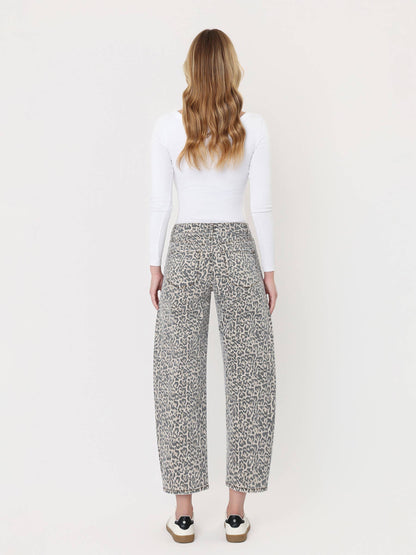 The Not So Basic Leopard High Rise Barrel Jeans