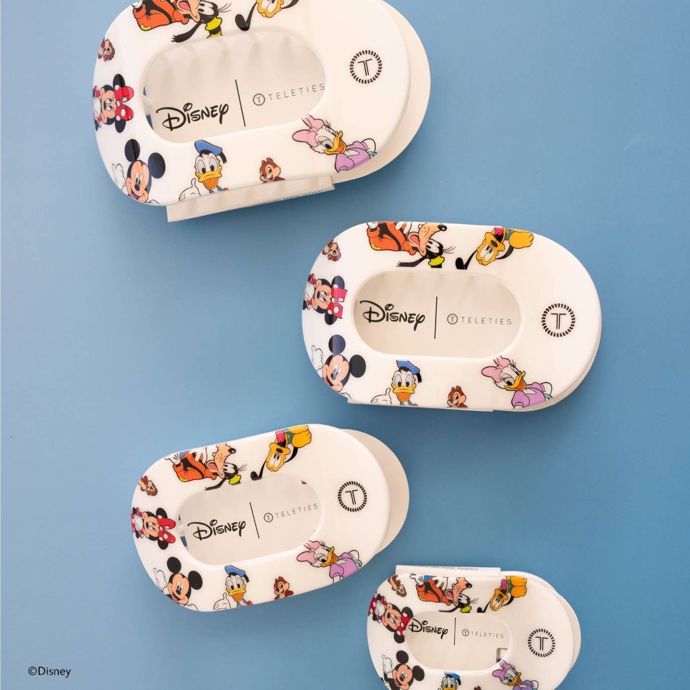 TELETIES - Flat Round Hair Clip | Small | Mickey and Friends