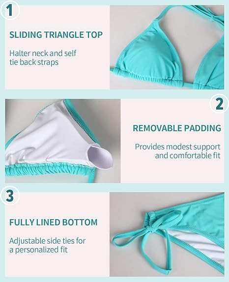 Blue Crush Triangle Bikini Top