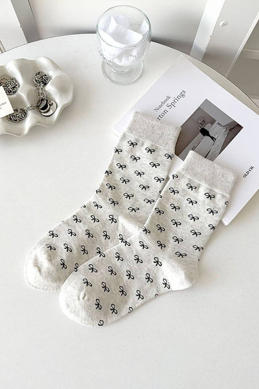 Bow Knots Edge Crew Socks
