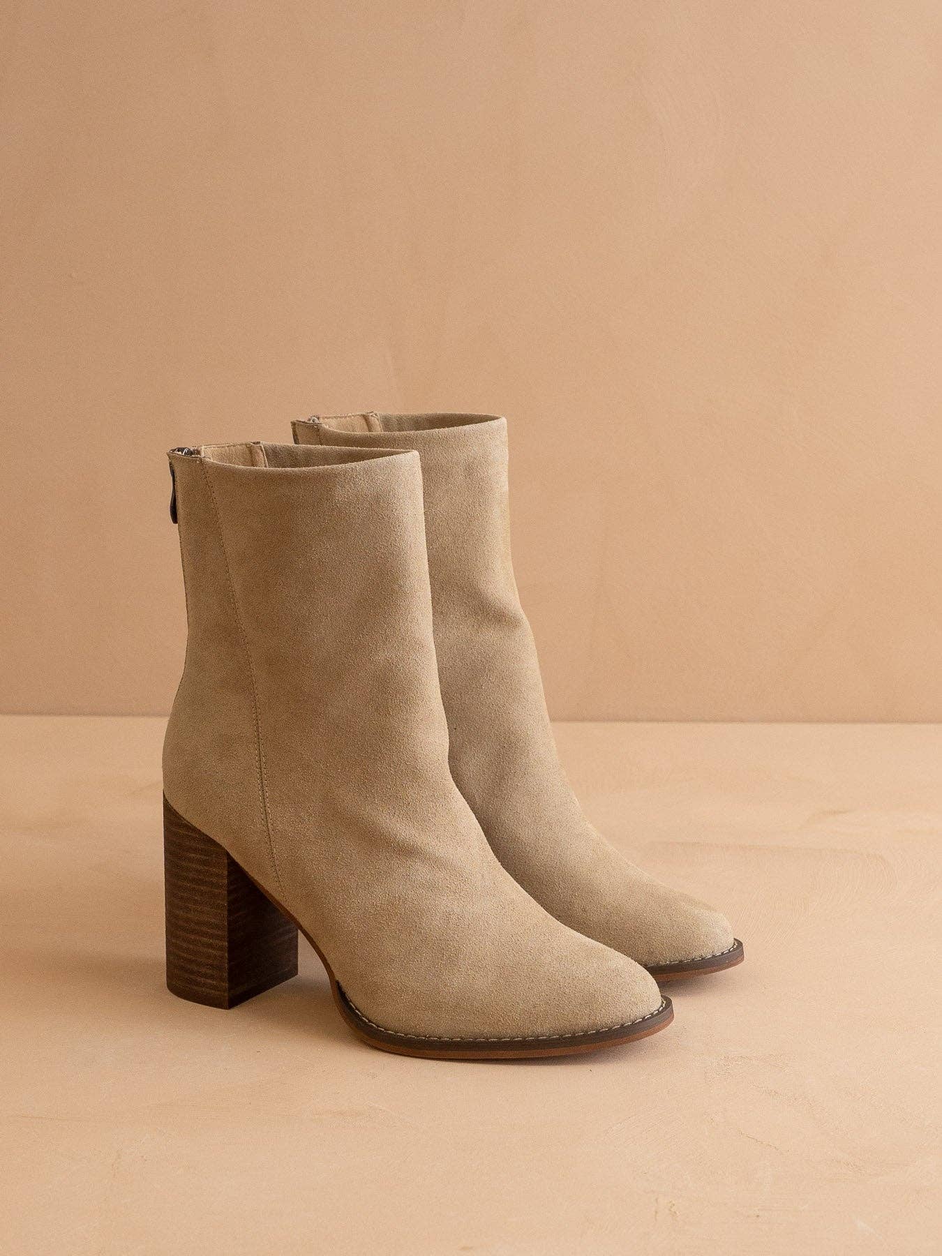 The Maxine | Khaki Minimal Heel Bootie