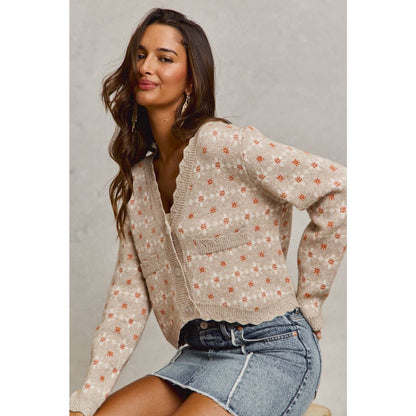 Daisy Darling Floral Knit Cardigan