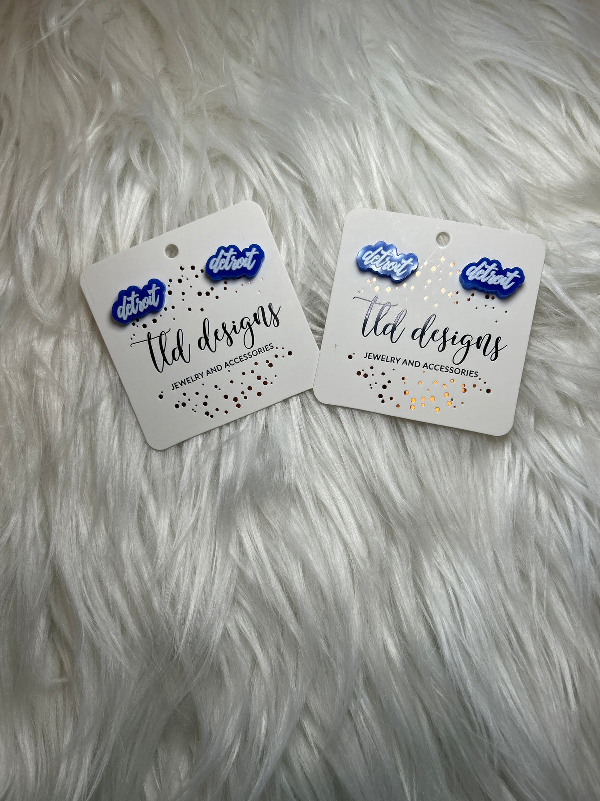 Game Day Studs - Detroit Royal Blue Earrings