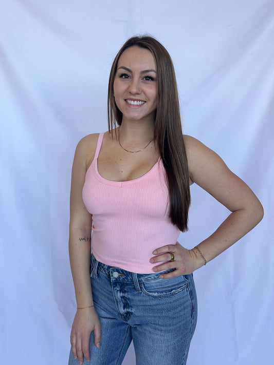 The Padded Ribbed V-Neck Cami