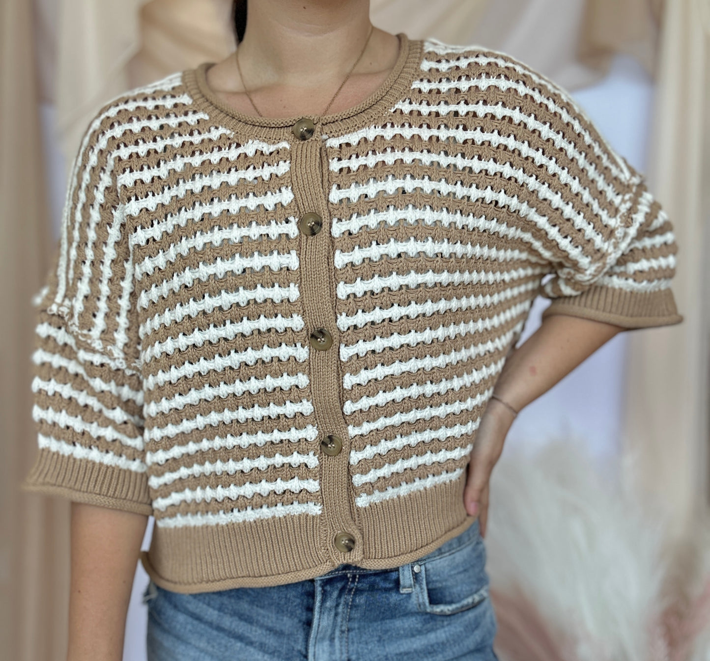 Kiara Stripe Knit Cardigan