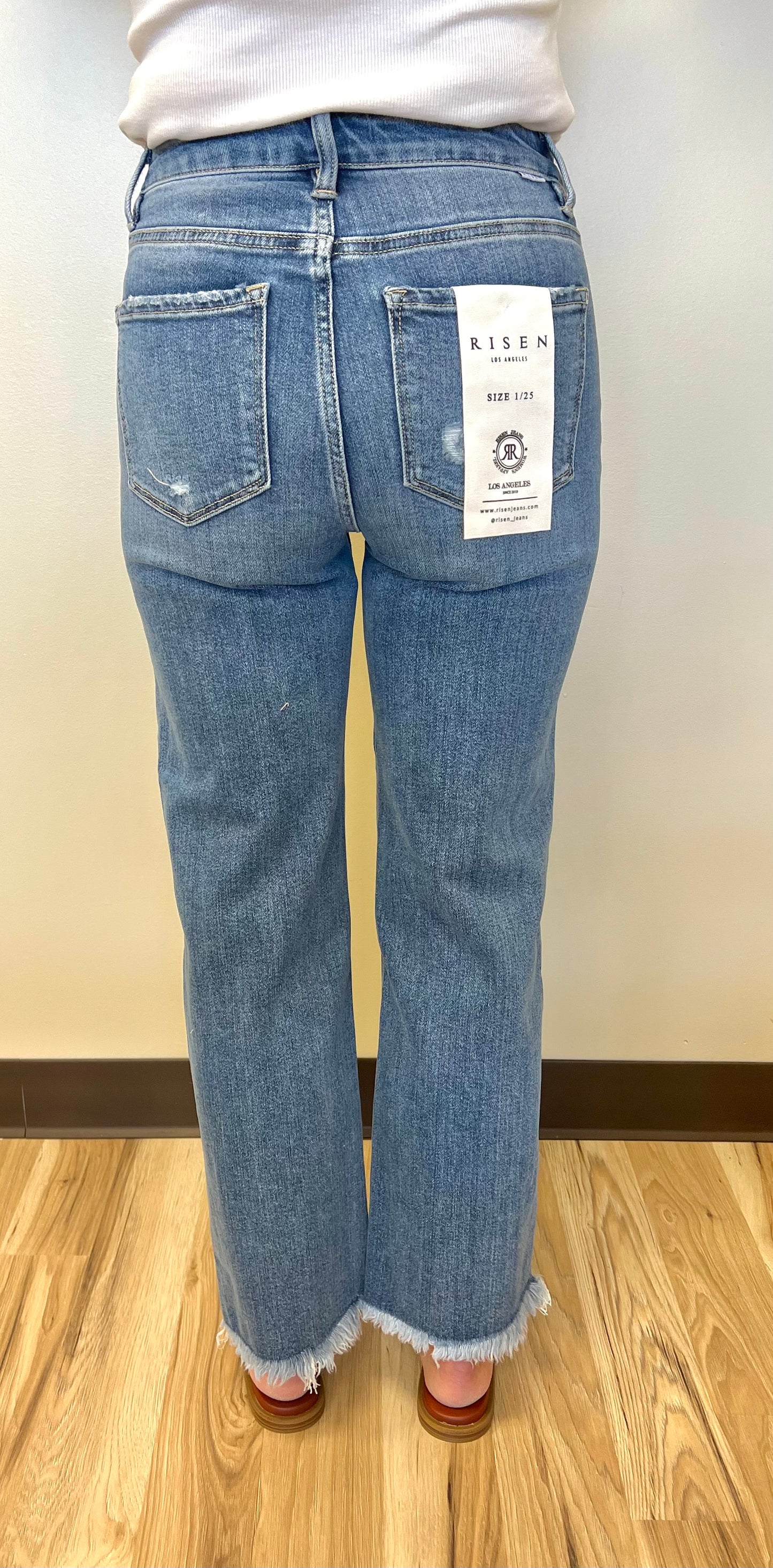 Ella High Rise Crop Straight-Frayed
