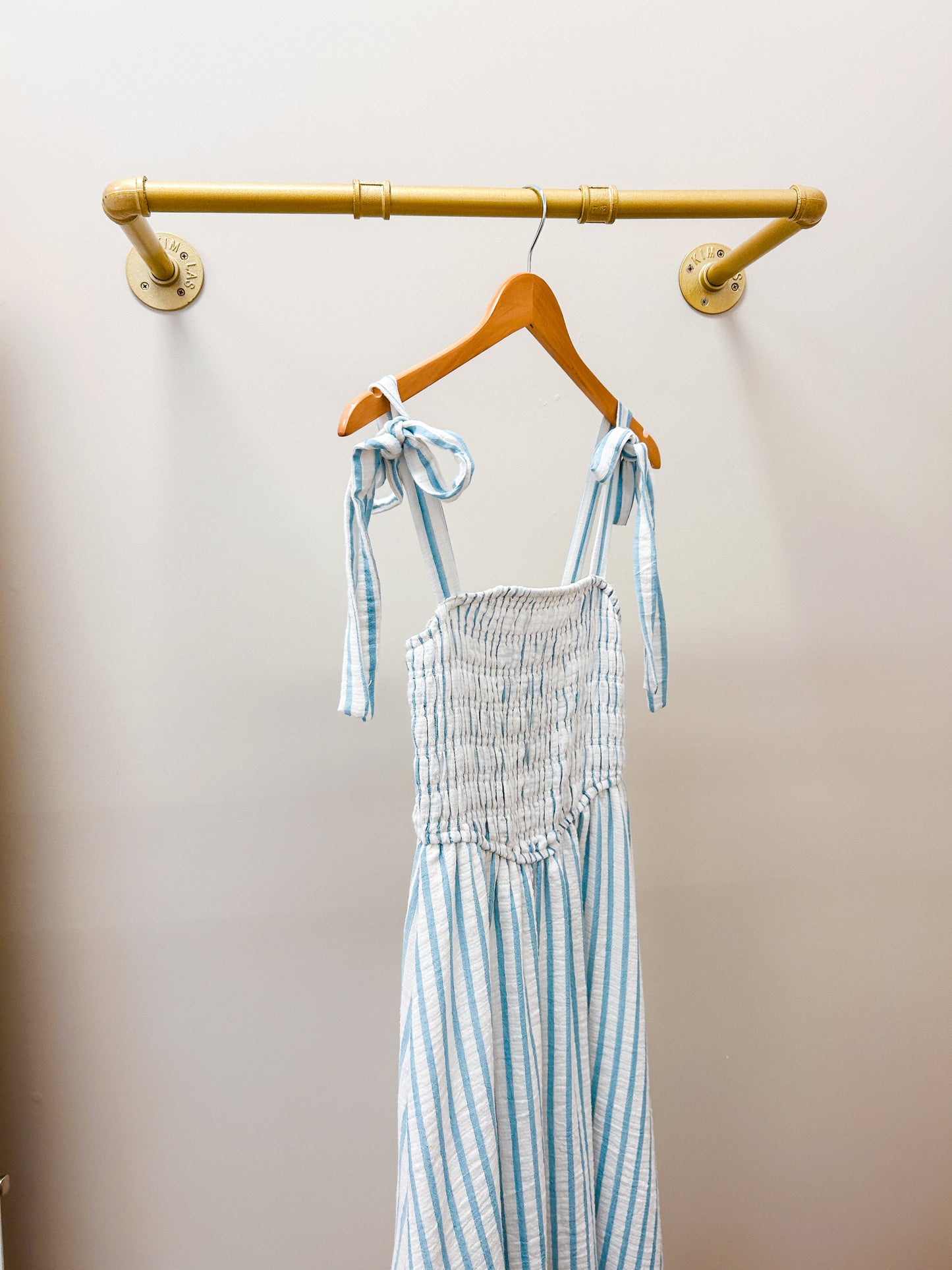 Effortless Grace Striped Midi Dress