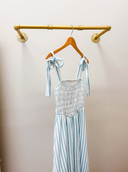 Effortless Grace Striped Midi Dress