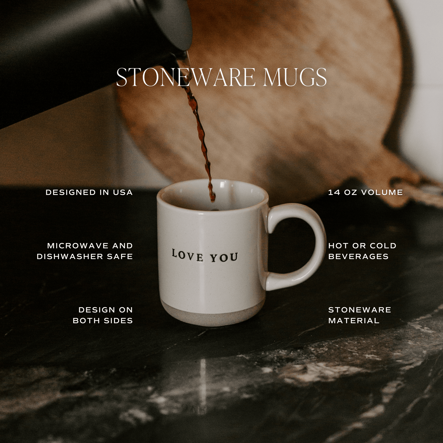 Brown Fall Leaves Stoneware Mug