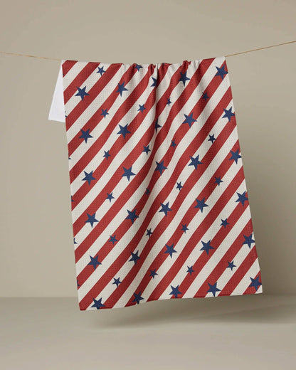 Geometry - Patriotic Stripe Tea Towel