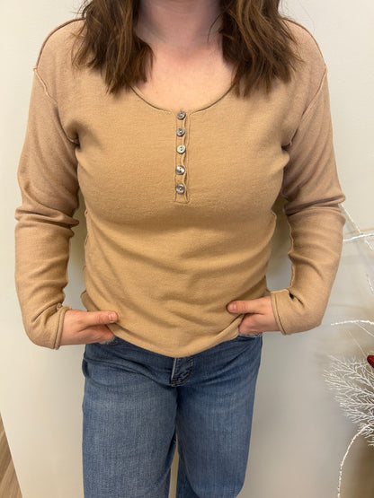 All The Better Henley Long Sleeve Tee