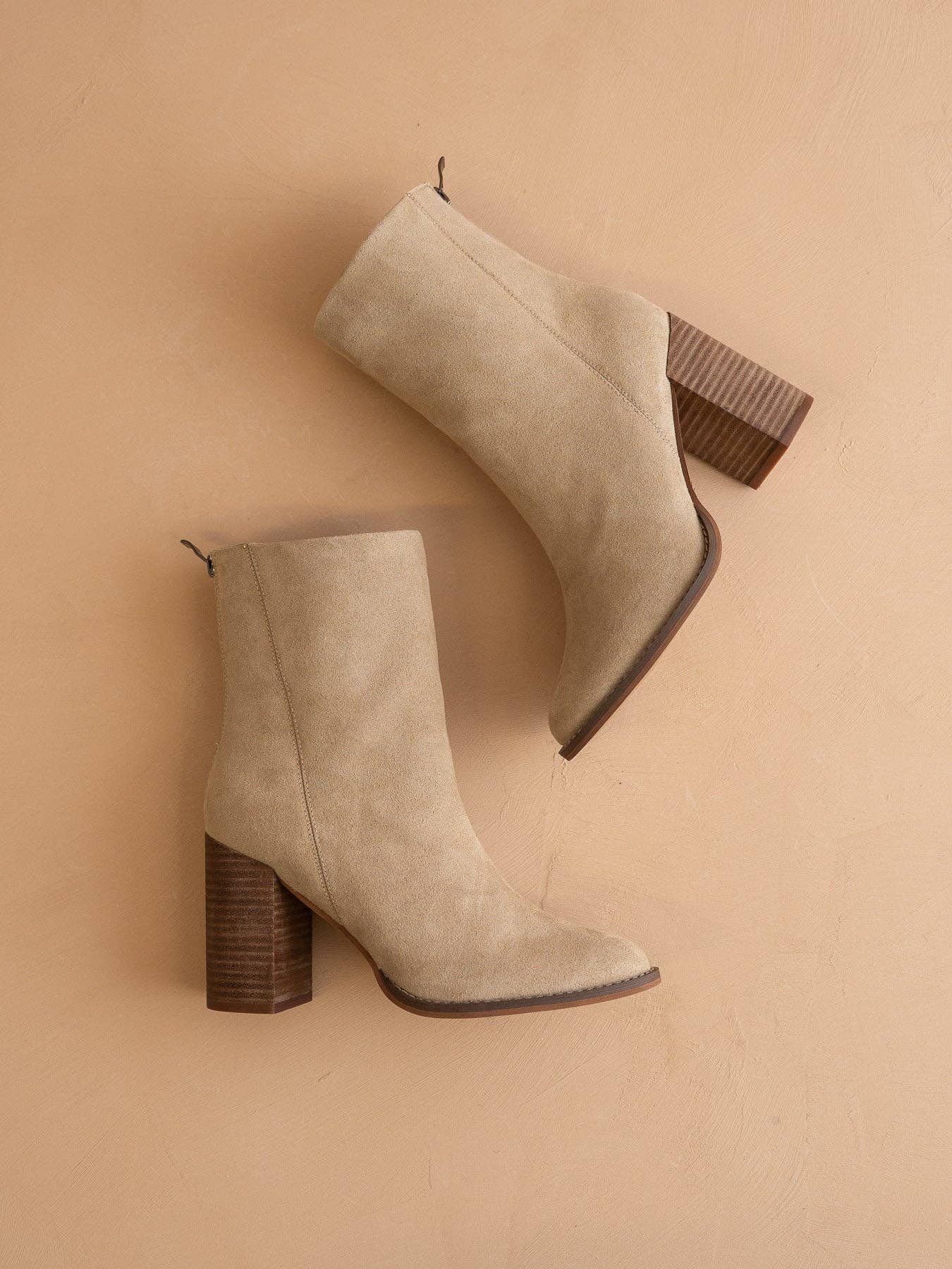 The Maxine | Khaki Minimal Heel Bootie