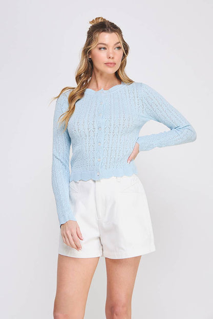 Cloud Knit Pointelle Cardigan