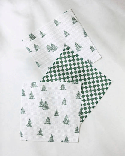 Geometry - Claret Dishcloth Set