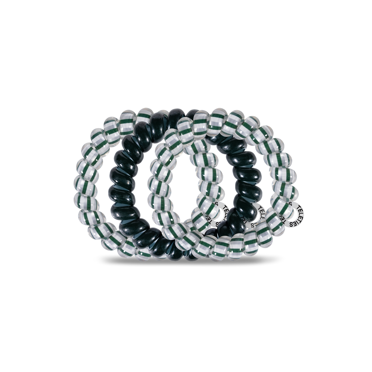 TELETIES - Spiral Hair Coils | Large | Michigan State Univ. Hair Ties