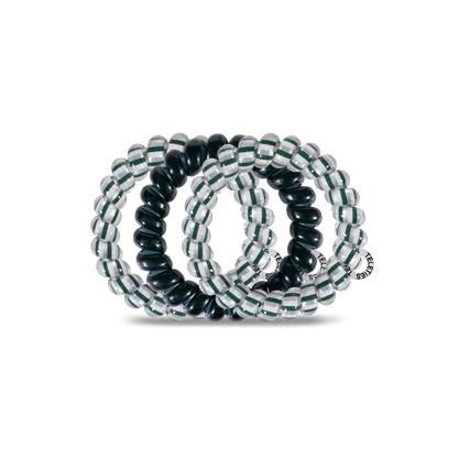 TELETIES - Spiral Hair Coils | Large | Michigan State Univ. Hair Ties