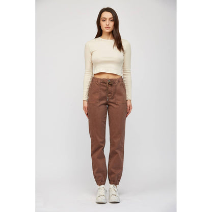 Cropped Out Joggers - Cocoa
