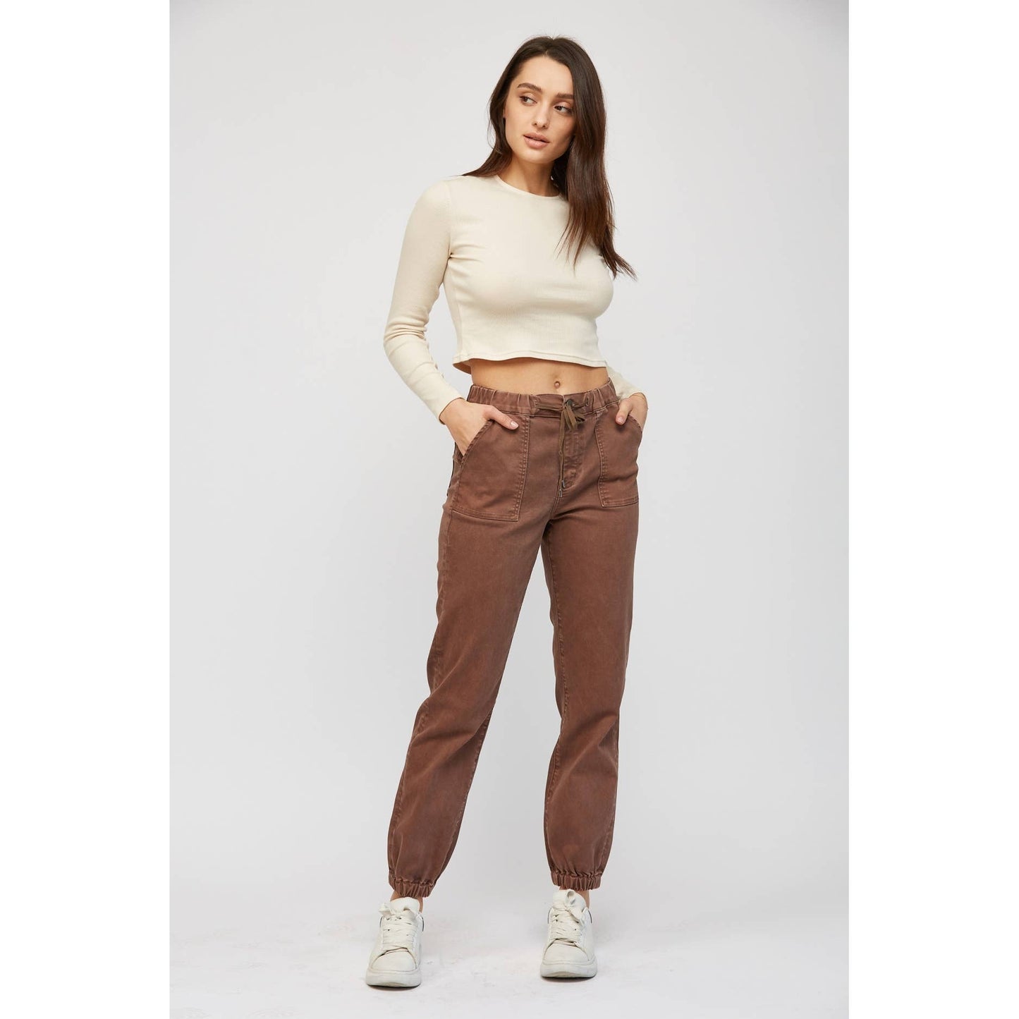 Cropped Out Joggers - Cocoa