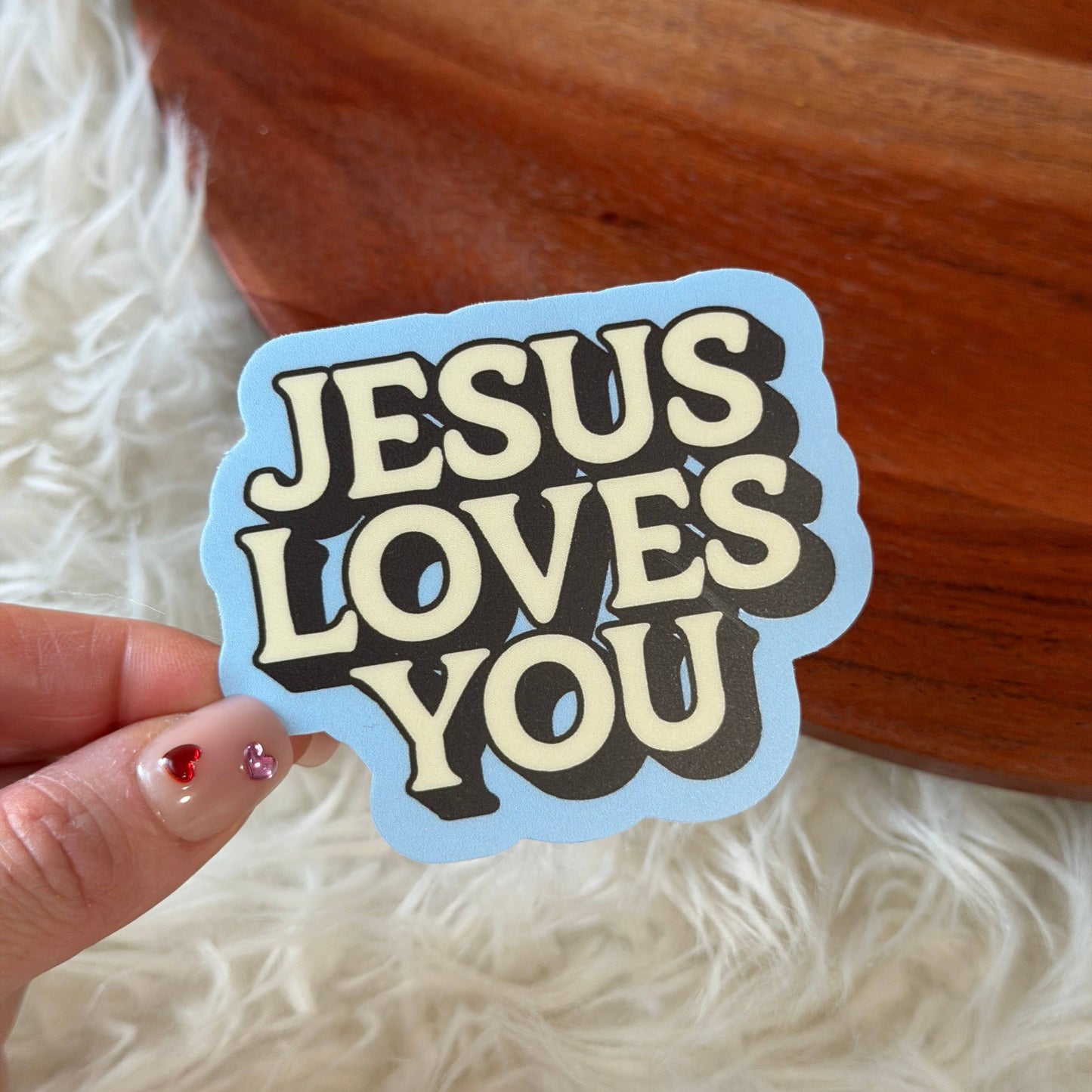 Big Moods - Jesus Loves You Text Faith Bible Sticker