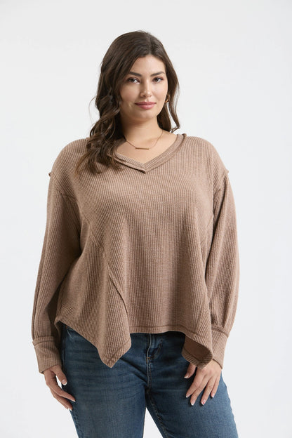 Crisp Leaf Long Sleeve Sweater Plus
