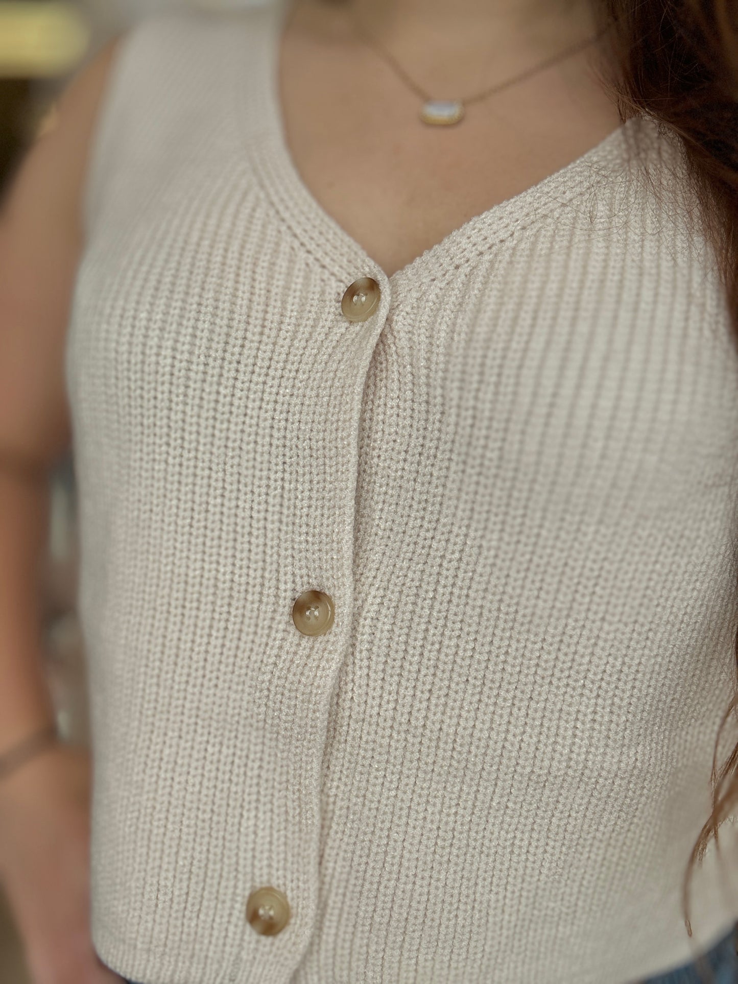 Isabel Knit Button Down Vest