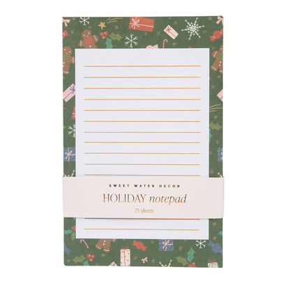 Sweet Water Decor - Gingerbread Pattern Notepad - Christmas Stationery
