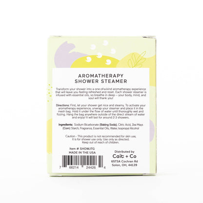 Cait + Co - Luxe Jasmine Tea + Ginger Shower Steamer Fizzy Bomb