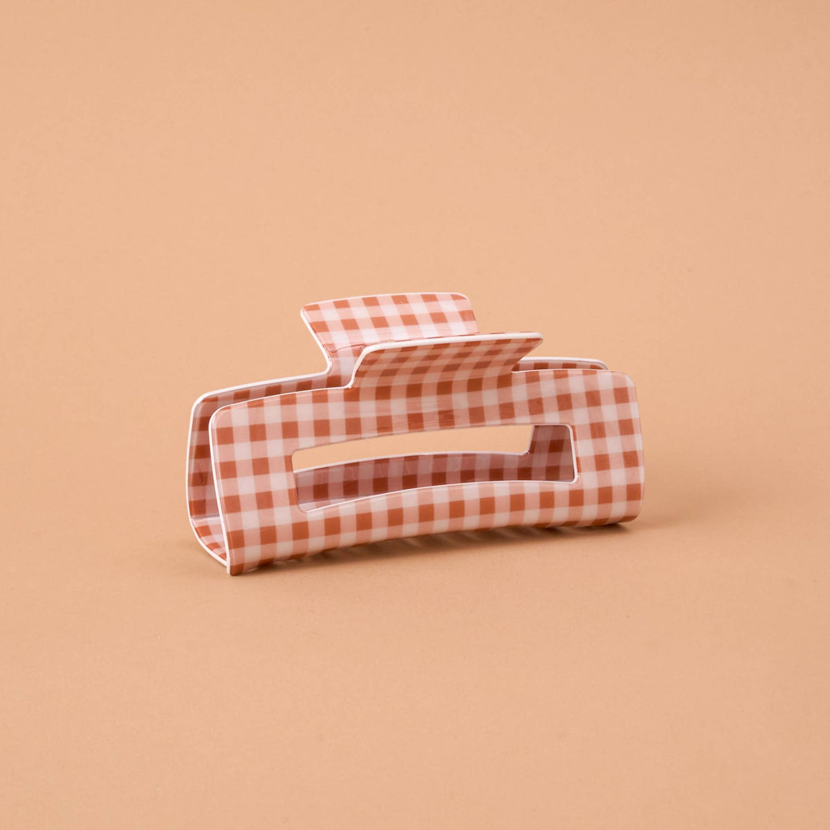 Maple Gingham Claw Clip