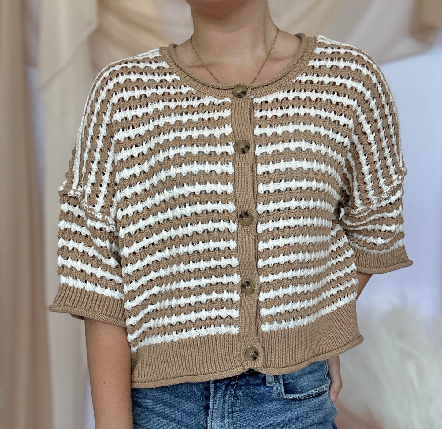 Kiara Stripe Knit Cardigan