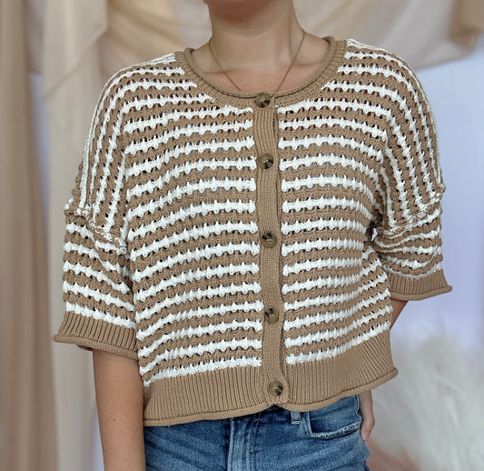 Kiara Stripe Knit Cardigan