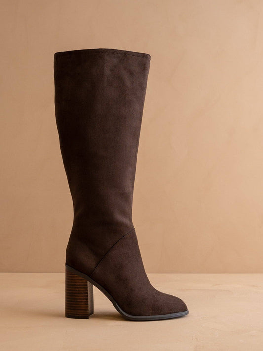 The Shiloh | Coffee Knee High Block Heel Boot
