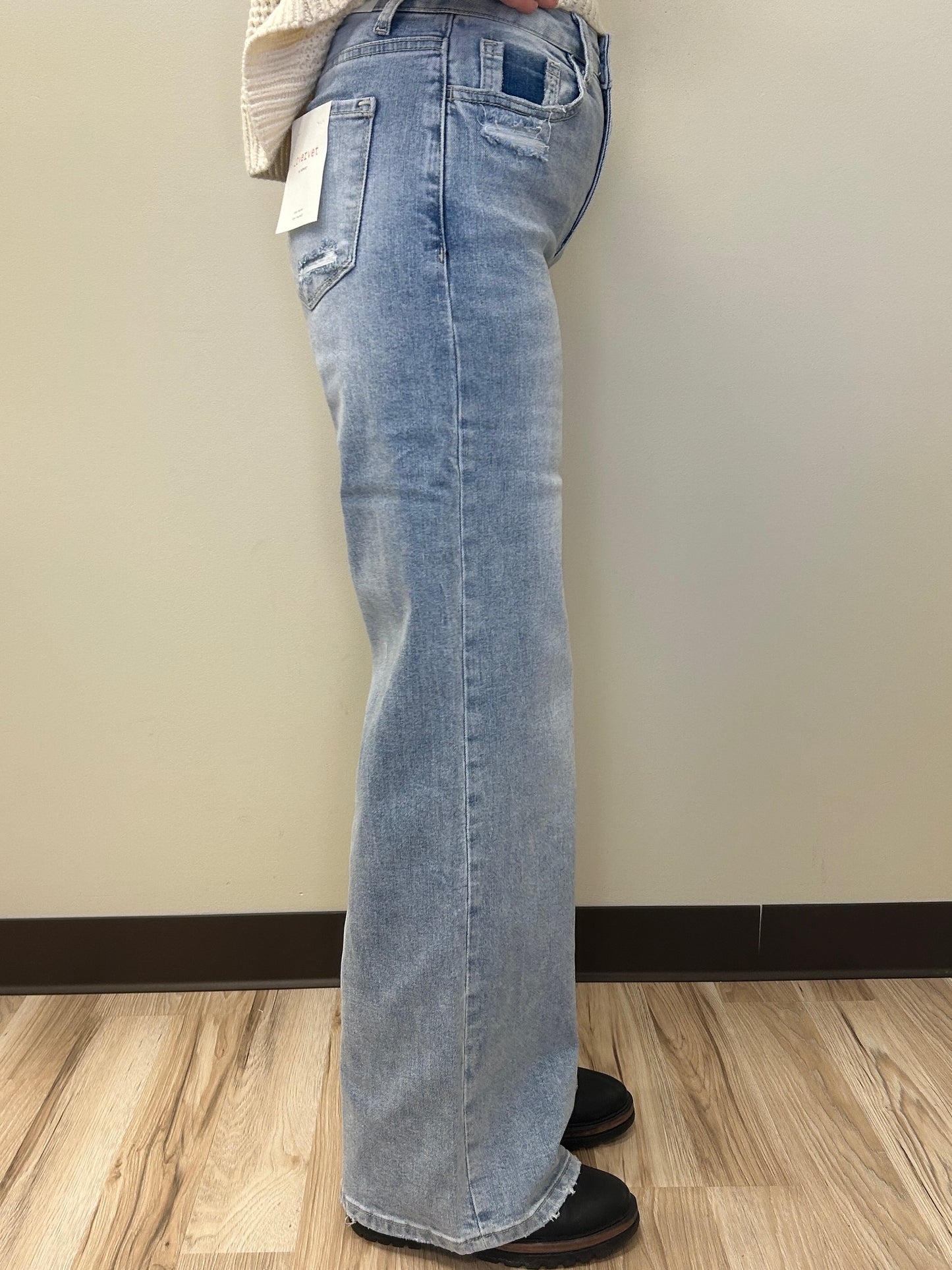 GLACIER TIDES- HIGH RISE SUPER WIDE LEG JEANS
