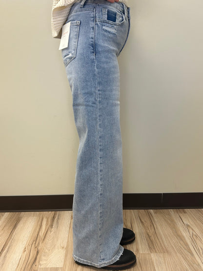 GLACIER TIDES- HIGH RISE SUPER WIDE LEG JEANS