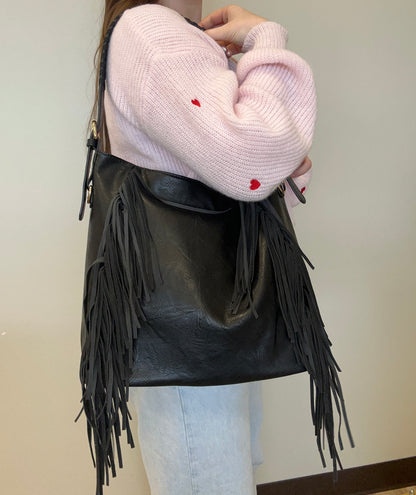 Sav Distressed Hobo w/ Fringe Detail