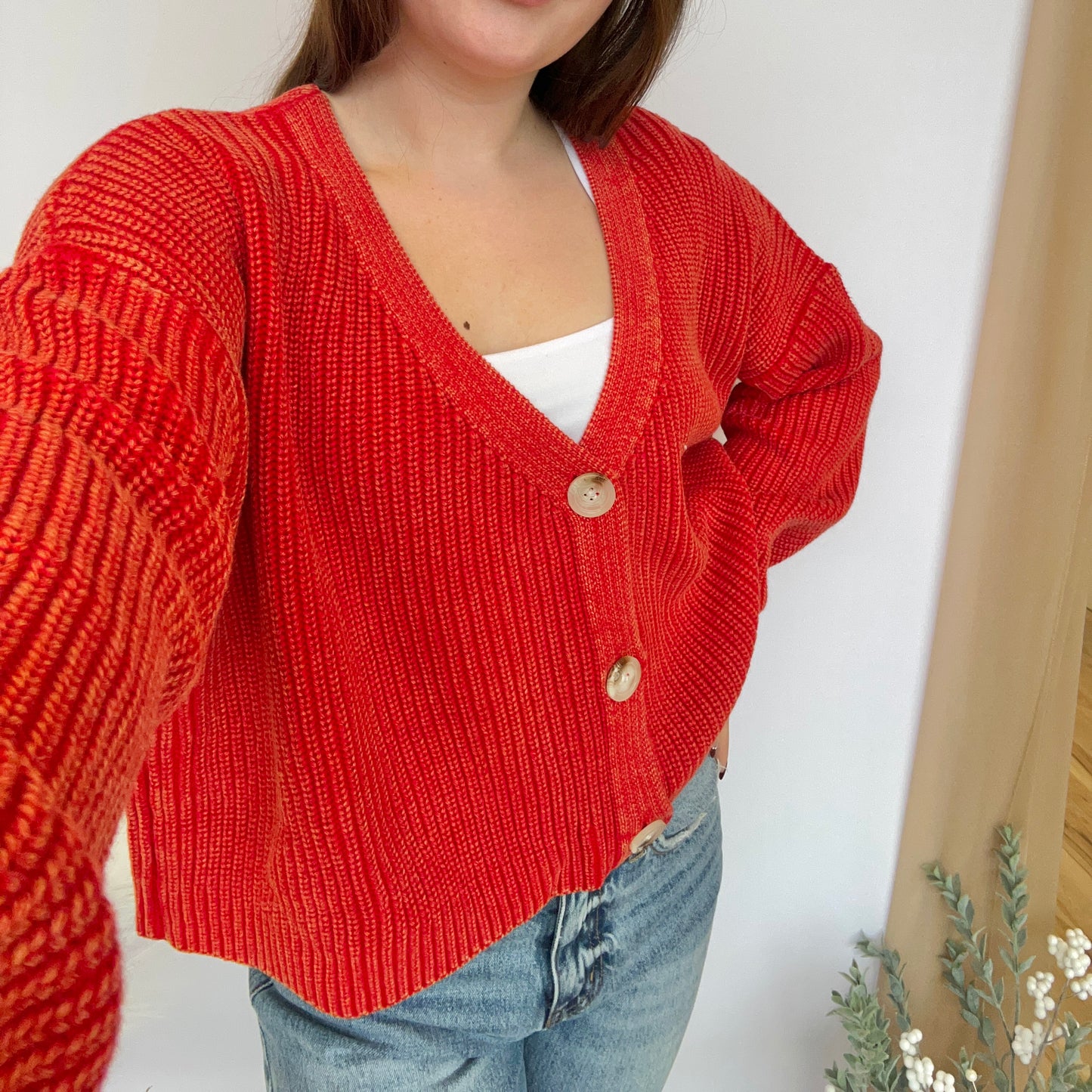 Scarlet Season-Ribbed Long Sleeve Cardigan
