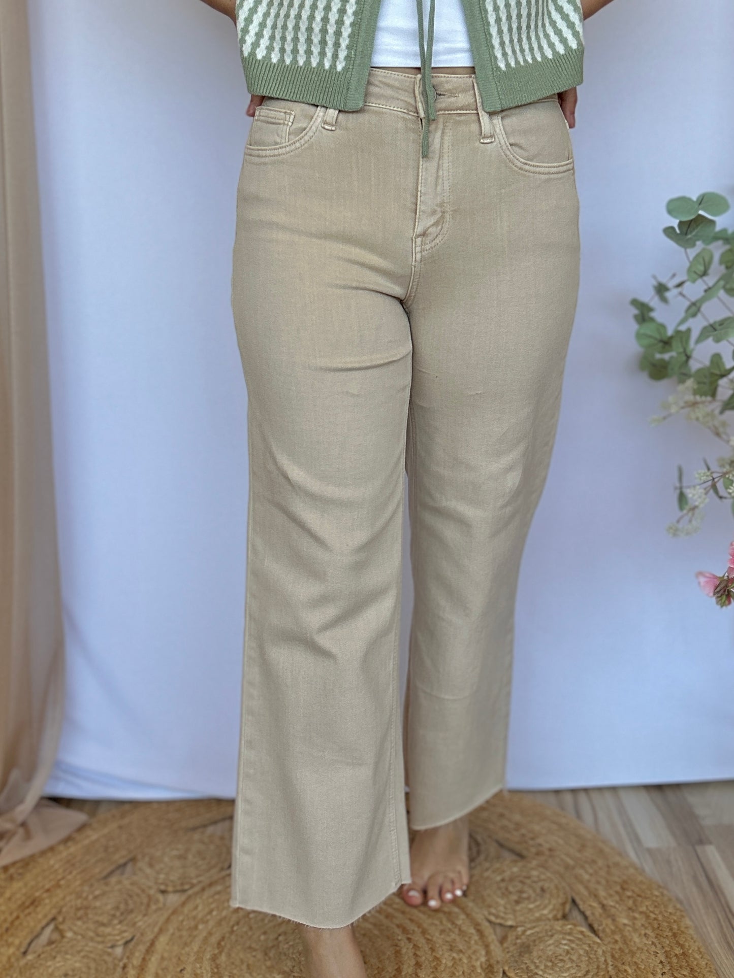 Missy High Rise Crop Wide Leg Jeans